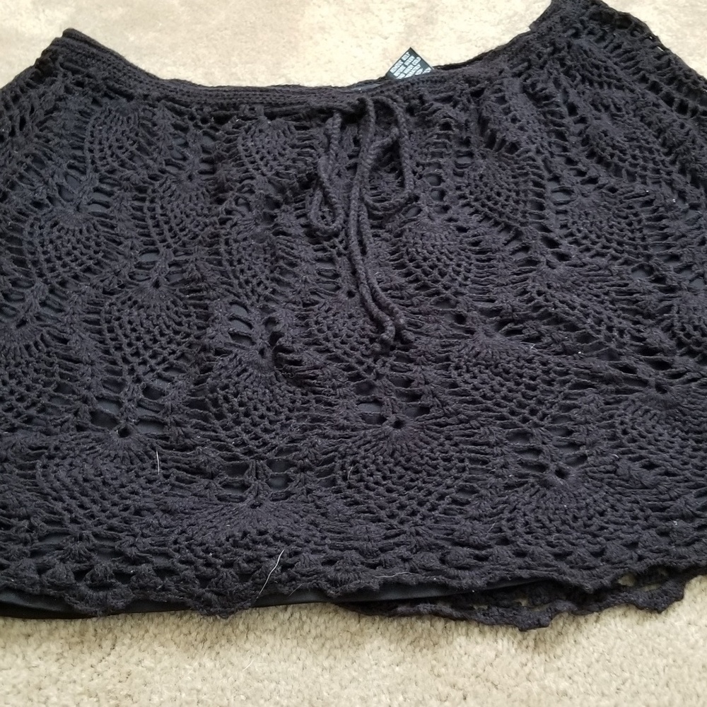 Beautiful crochet swim cover up skirt